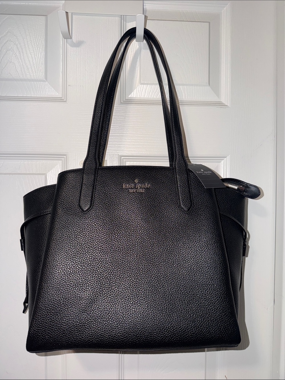 kate spade Black Pebbled Leather Tote Bag